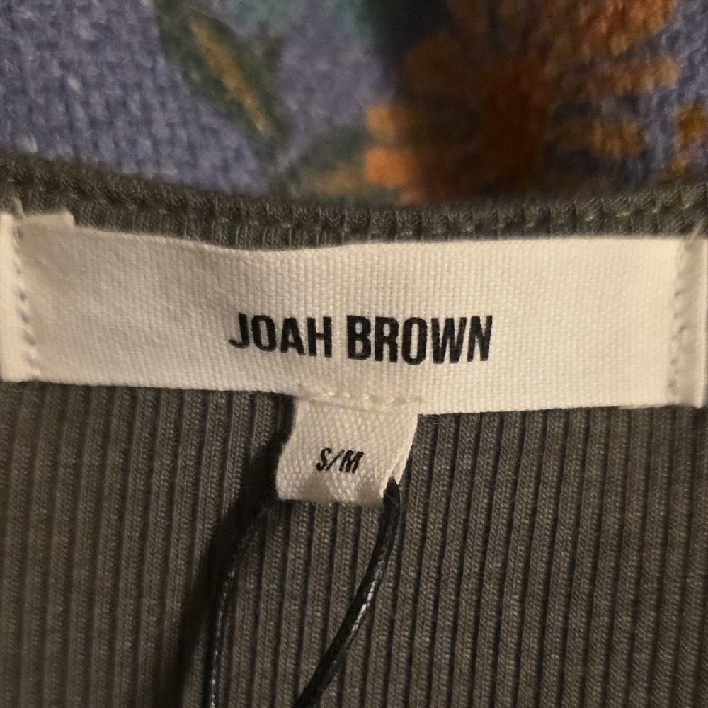 Joah Brown Olive Ribbed Long Sleeve Top - Picture 3 of 7